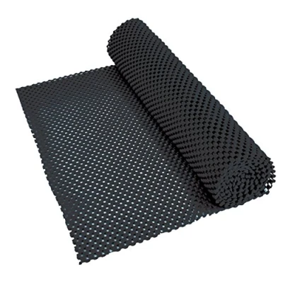 Image of Aidapt Non Slip Waterproof Black Easy to Cut 150x30 cm Fabric Mat Ideal for use Lining Draws, Shelves , and Work tops