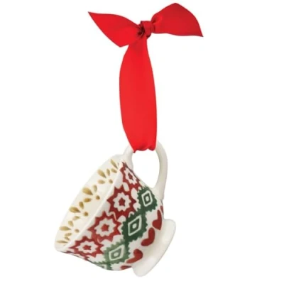 Image of Emma Bridgewater Christmas Joy Tree Decoration Tiny Teacup Boxed