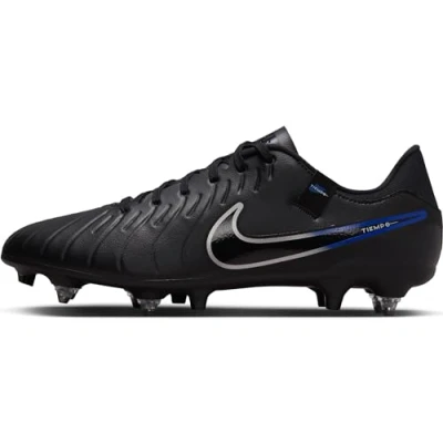 Image of Nike Performance Legend 10 Academy Sgpro AC Screwin stud football boots, Men&#039;s, Size: 6.5, Black/chrome/hyper royal Imitation leather/ textile