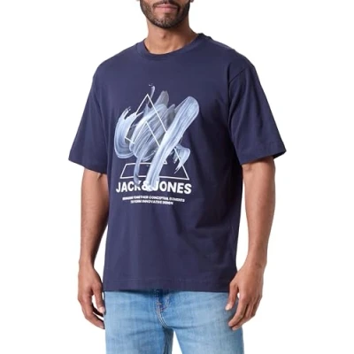 Image of JACK &amp; JONES Men&#039;s Jcoclassic Twill Tee SS Crew Neck23 Noos Polo Shirt, Blazer Navy, M