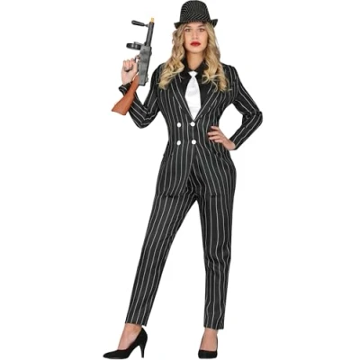 Image of FIESTAS GUIRCA Mob Gangster Fancy Dress Costume Adult Women Size 14 16