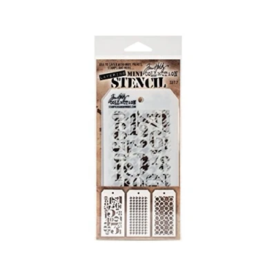 Image of Stampers Anonymous Tim Holtz Mini Layered Stencil Set #7,8.61x21x0.2 cm
