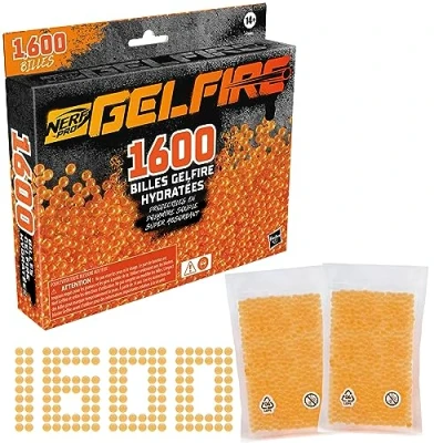 Image of Nerf Pro Gelfire Refill Pack 1600 Moisturized Balls Compatible with Blasters