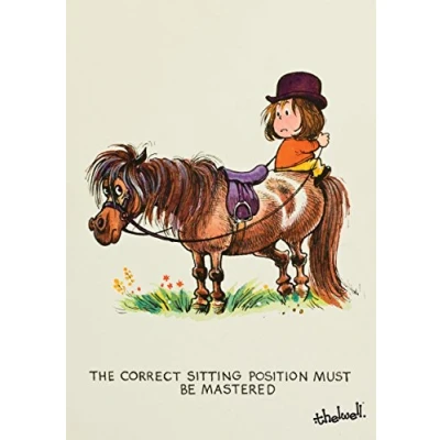 Image of Thelwell Horse or Pony Greeting Card Sitting Position