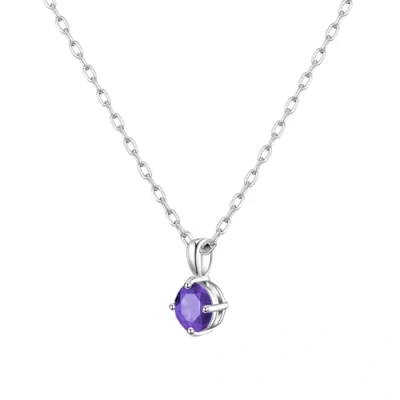 Image of Philip Jones Sterling Silver Light Purple Necklace Created with Zircondia® Crystals