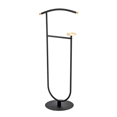 Image of HAKU Mobel Men&#039;S Valet Beech, Black, Solid Wood, Metal Size: W 45 cm X H 115 D 34 cm, Style: Modern