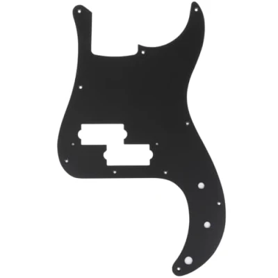 Image of Musiclily Pro 10 Hole P Bass Pickguard for JPN Fender Japan 4 String Precision Bass, 1Ply Matte Black