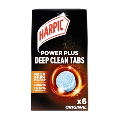 Image of Harpic Power Plus Deep Cleaning Toilet Tablets, Original Scent, Pack 1 x 6 Clean Without Scrubbing, Removes 100% Limescale, Cleaner