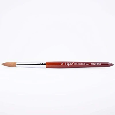 Image of Apex® Professional #14 Premium Kolinsky Pure Sable Hair Acrylic Nail Brush Applications for Technicians Artists (#14)