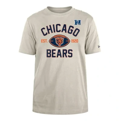 Image of CHICAGO BEARS New Era Cap NFL Regular T Shirt Distressed Screenprint Team Graphic Stone Unisex
