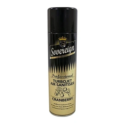 Image of Sovereign Turbojet Air Sanitiser (Stronger than Freshener) Spray Rids Odours 500ML Cans (12)