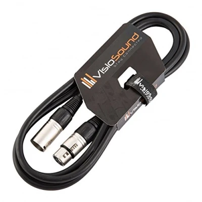 Image of Male to Female XLR Mic Lead/Balanced Microphone/Mic Patch Cable / 7 Colours 2m Black
