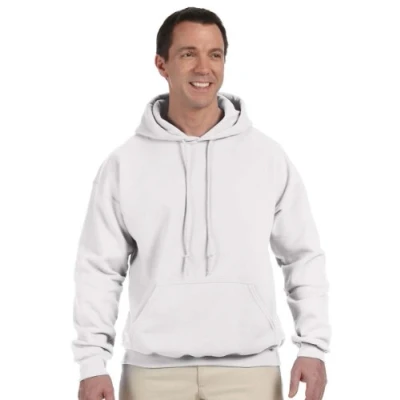 Image of GILDAN Heavyweight DryBlend Adult Unisex Hooded Sweatshirt Top/Hoodie (13 Colours) (M) (White)