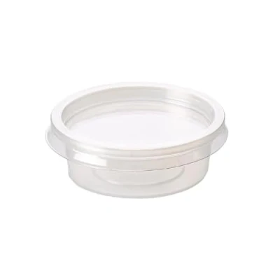 Image of 2oz Plastic Sauce Pots with Lids (Pack of 50)