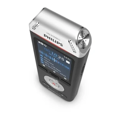 Image of Philips Voice Tracer Audio Recorder DVT2110/00 Digital Notes Dual Fidelity Microphone Rechargeable Battery 8GB Memory Colour Display