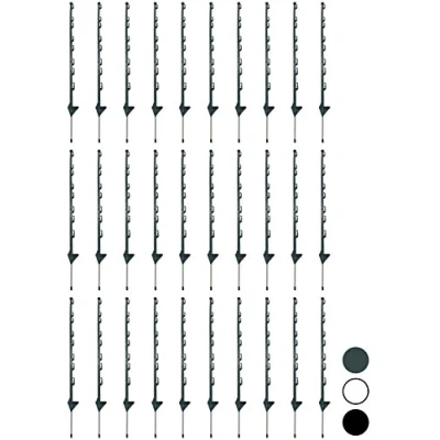 Image of Woodside 30 x Green 4ft Tall Electric Fencing Fence Posts Stakes Poles 4 Foot Horse Paddock