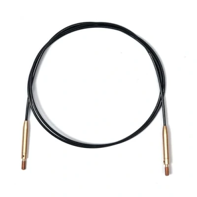 Image of KnitPro The Mindful Collection Stainless Steel Black/Gold Swivel 360 Interchangeable Cable for 50cm Needle 1 Piece