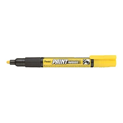 Image of Pentel 4.0mm Bullet Point Paint Marker with Cellulose Based Permanent Vivid Colours Yellow