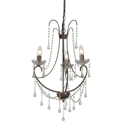 Image of Romance 3 Light Multi Arm Chandeliers Rust