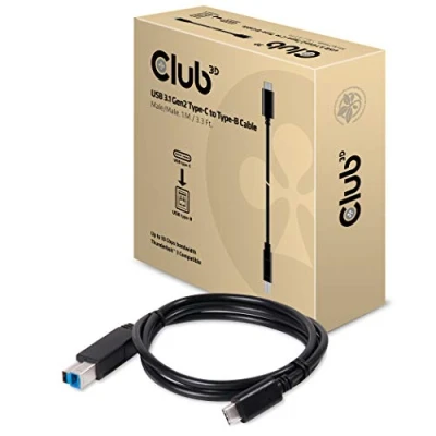Image of Club3D CAC 1524 USB 3.1 Gen2 10Gbps Type C to B Cable Male, black