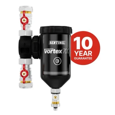 Image of Sentinel Eliminator Vortex Brass Filter 700 with 28mm valves 800 micron mesh. ELIMV700 GRP28 EXP