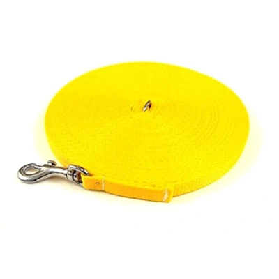 Image of Puppy Training Lead Small Dog Recall Obedience Leash 30ft (9m) in 13mm Strong Webbing (Yellow)