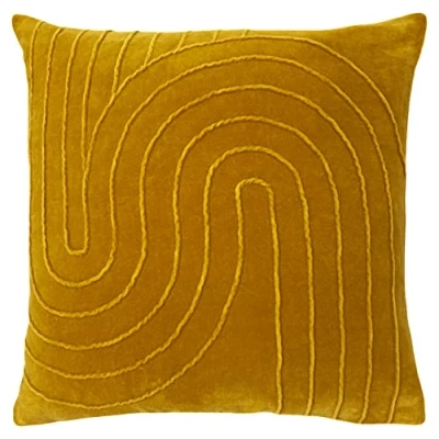 Image of furn. Mangata Polyester Filled Cushion, Cotton, Ochre