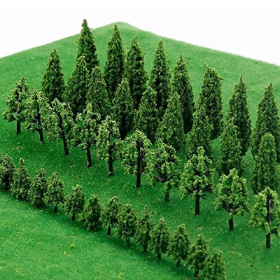 Image of IWILCS 50 Pieces Model Trees Mixed, Tree Diorama Tree, Mixed Trees, Miniature Landscape for DIY Train Railways Scenery