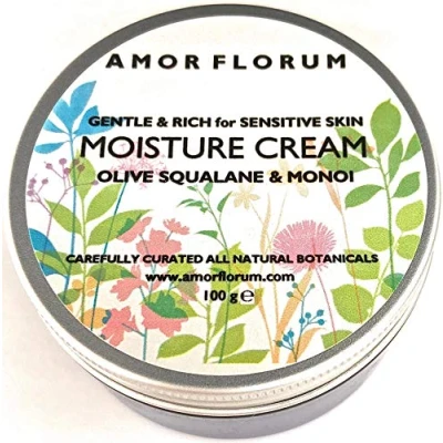 Image of Amor Florum Facial Moisturising Cream 99% Natural Olive Squalane, Monoi. Protects, Hydrates, Soothes, Repairs. pH 5.5, Sensitive Skin 100ml