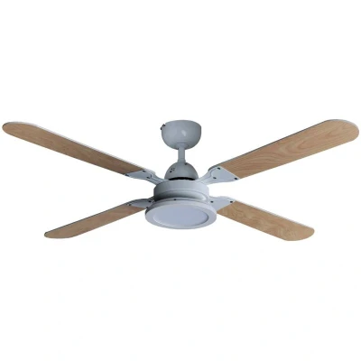 Image of Lindby LED ceiling fan Tedric, white, wood