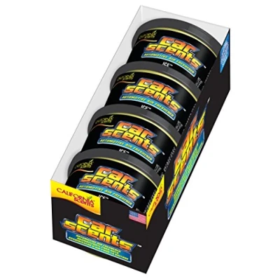 Image of California Scents CCS 4205TR Air Freshener, Arctic Ice (Pack of 4) Lasts up for 60 Days Refreshing Fragrance, Environmentally Friendly, Light Weight Organic Product Recyclable, Adjustable Vented Lid, Tray 4 Canisters