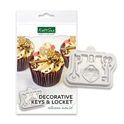 Image of Katy Sue Decorative Keys and Locket Silicone Mould for Cake Decorating &amp; Craft