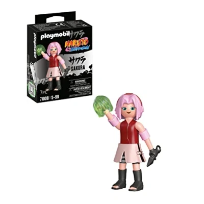 Image of Playmobil 71098 Naruto: Sakura Figure Set, Naruto Shippuden Anime Collectors Figure, Playset Suitable for Children and fans 5+ years
