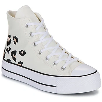 Image of Converse Chuck Taylor ALL STAR LIFT Hightop trainers, Women&#039;s, Size: 7, Egret/coastal dune/black Textile