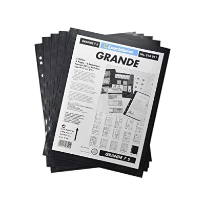 Image of plastic pockets GRANDE, four way division for postcards, clear