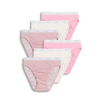 Image of Jockey Women&#039;s Underwear Classic French Cut 6 Pack, Sienna Sunset/Simple Pink Stripe/Ivory, 5, 5