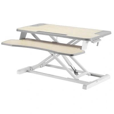 Image of PROPERAV Two Tier Stand Up Desk Converter White