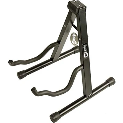 Image of RockJam Universal Portable A frame Guitar Stand for Acoustic Guitar, Electric &amp; Bass with Lessons