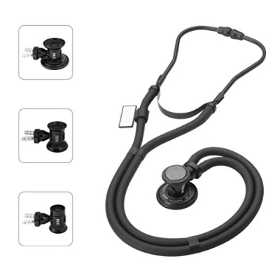 Image of MDF Sprague Rappaport Dual Head Stethoscope with Adult, Pediatric, Black Tube, Infant Convertible chestpiece, MDF767BO