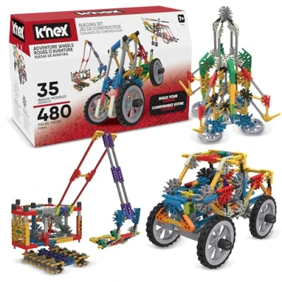 Image of K&#039;NEX Ultimate Building Set 35 Model Educational Toys for Kids, 480 Piece Engineering and Construction Stem Learning Kit Children Ages 7+ Basic Fun 12418, Chest (Package may vary)