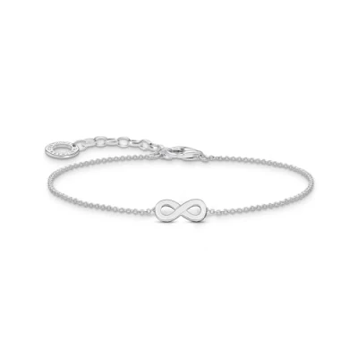 Image of Thomas Sabo Infinity Charm Bracelet 925 Sterling Silver A2161 001 21, Eine Grösse, Silver, No Gemstone, Gemstone