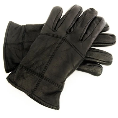 Image of Mens Black Sheepskin Leather Gloves Thinsulate Lining M/L Outdoor Winter Driving
