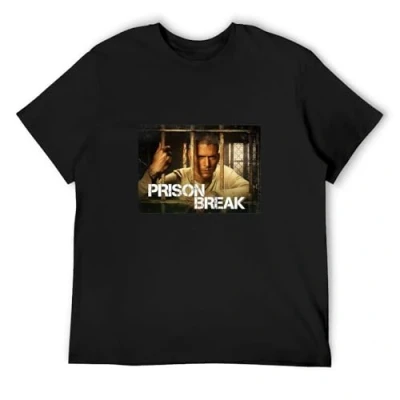 Image of Michael Scofield Prison Break Theme T Shirt Graphics Tee Black 3XL