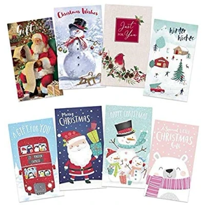 Image of 8X Christmas Money Envelopes Gift Card Voucher Wallet Self Sealing (8Pc Envelopes)