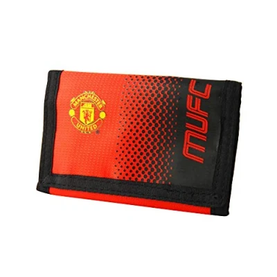 Image of Manchester United FC Official Fade Touch Fastening Football/Soccer Crest Wallet (One Size) (Red/Black)