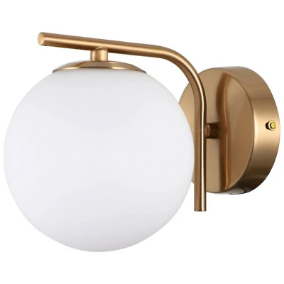 Image of Italux Lighting Modern Wall Lamp Golden 1 Light with White Shade, G9 ITLWL 5510 HBR