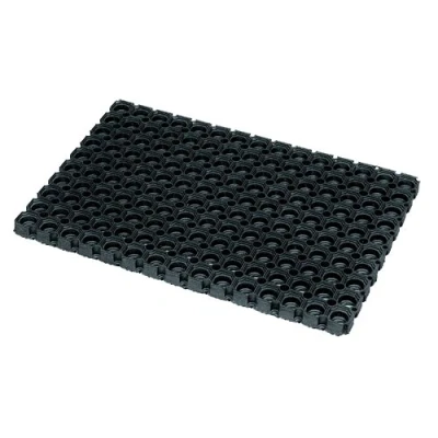 Image of JVL Bermuda Heavy Duty Outdoor Rubber Hole Door Mat, 40 x 60 cm