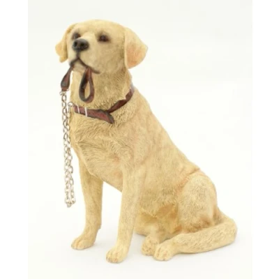 Image of The Leonardo Collection Sitting GOLDEN LABRADOR Dog OrnamentFrom Walkies Range Collectable Dogs