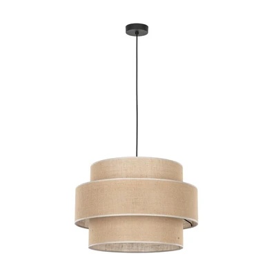 Image of TK Lighting Calisto pendant light, Jute, natural brown, 3 bulb, Ø 50 cm