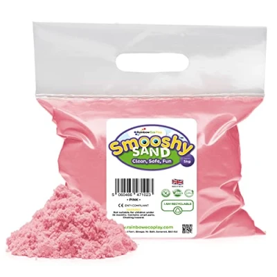 Image of Rainbow Eco Play Magic Sand Coloured for Kids Childrens Sensory Toys Natural Friendly Smooshy ASMR 5kg Pink